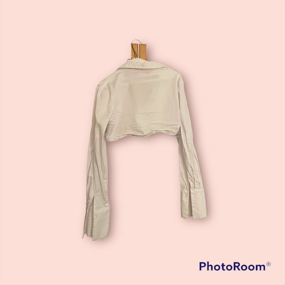 Cropped White Button Down - Picture 3 of 3